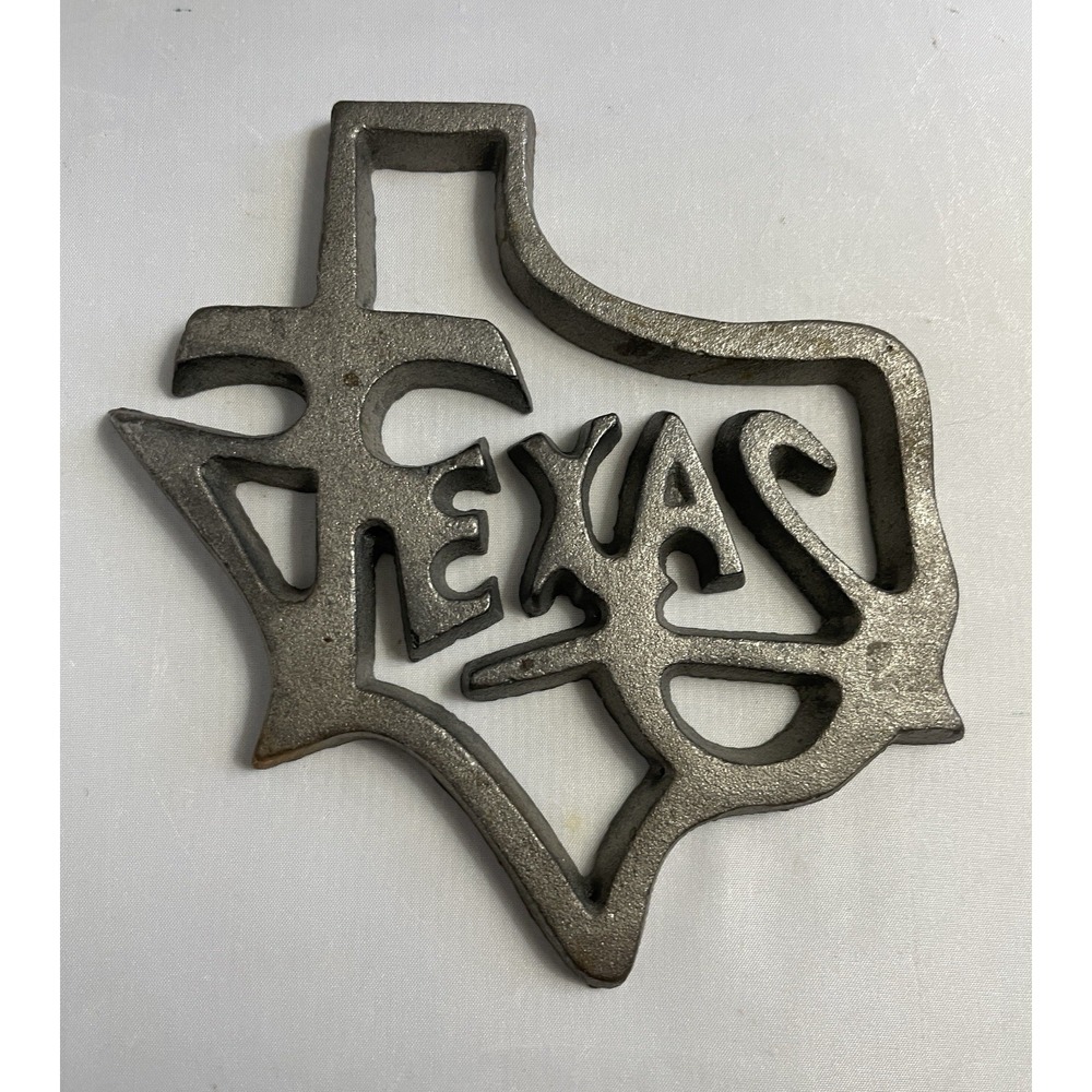 State of Texas Trivet Wall Plaque‎ Sign Rustic Cast Metal Heavy 6"